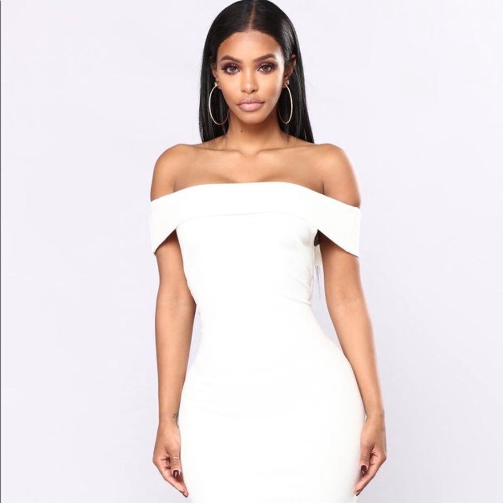 Chantal Off Shoulder White Dress